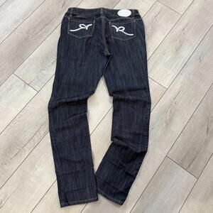 Rocawear Dark Wash Bootcut Jeans Size 11 Women’s Embroidered Stretch Denim Y2K